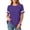 Purple, variant on Maplenight Cotton Linen T Shirts for Women Color Block Crew Neck Short Sleeve Tees Casual Weekend Lightweight Shirts