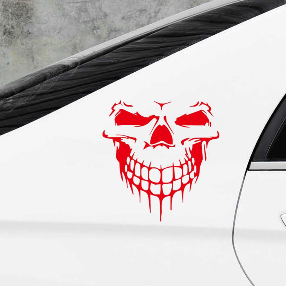 Car Window Sticker Happy Halloween Stickers Silent Skull Sticker Wall Decal 