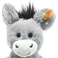 thumbnail image 2 of Steiff Dinkie Donkey, Premium Donkey Stuffed Animal, Donkey Toys, Stuffed Donkey, Donkey Plush, Cute Plushies, Plushy Toy for Girls Boys and Kids, Soft Cuddly Friends Grey Blue, 8", 2 of 3