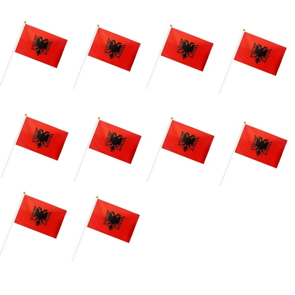 Decorative Flags, 10 Pcs Handheld Small Flag Albanés Hand Held Mini Decor Decoration Flag, Flags_ Banners & Accessories