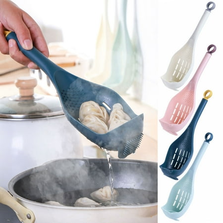 

Juliy Noodles Colander Long Handle Non Slip Fine Holes Quick Drainage Net Spoon Plastic Noodle Dumplings Ginger Garlic Colander Cooking Tool