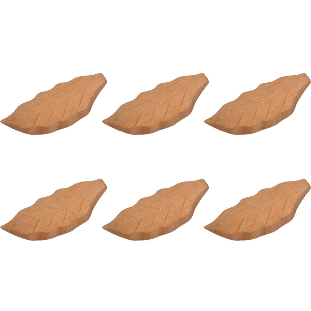 GeweYeeli 6 Pieces Wood Chopstick Rest Exquisite Replacement Leaf Shape Stylish Household