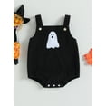 thumbnail image 3 of Halloween Baby Girls Boys Outfits Pumpkin/Ghost Corduroy Overalls Rompers Sleeveless Straps Jumpsuits Fall Winter Clothes, 3 of 8