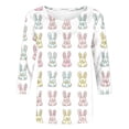 thumbnail image 5 of lcziwo Women Easter Shirts Plus Size Cute Rabbit Graphic Three Quarter Sleeve Blouse Loose Crew Neck Untucked Tops White XXXXL, 5 of 6