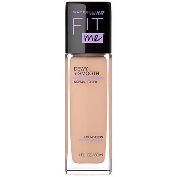 Maybelline Fit Me Dewy   Smooth Liquid Foundation Makeup with SPF 18, Buff Beige (Pack of 8)