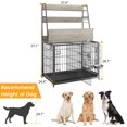 thumbnail image 2 of 57.1inch de altura dog crate muebles - indoor kennel con 3-layer almacenamiento estantes, double doors, 2 stainless steel bowls, flip top, removable tray, gray, 2 of 7