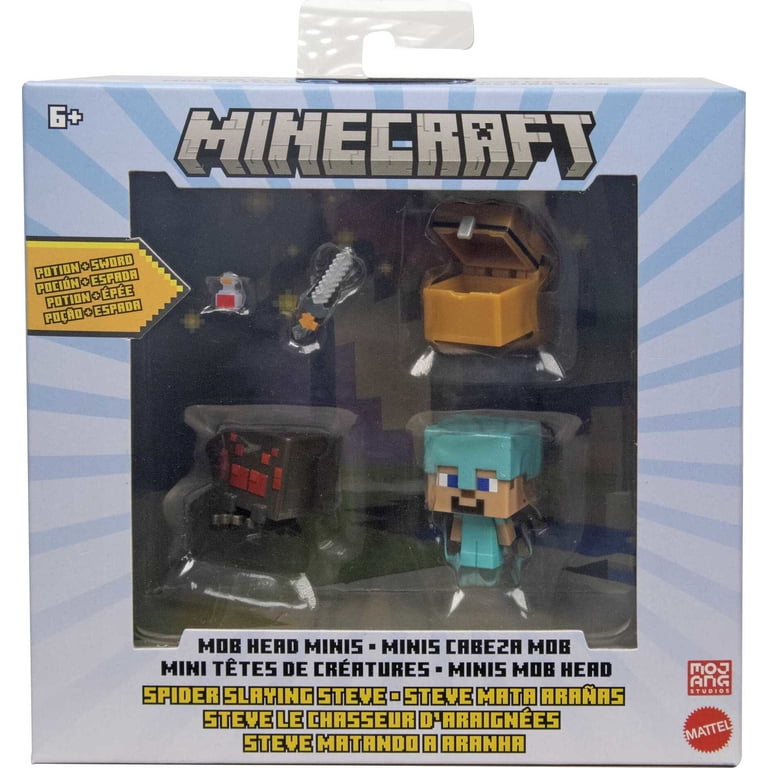 Minecraft Mob Head Minis Spider Slayer Steve Pack, Collectible