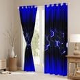 thumbnail image 3 of Honeycomb Curtains 30%-50% Blackout Neon Blue Black Geometric Curtains & Drapes Bedroom,Geometry Beehive Window Curtains,Gradient Striped Window Treatments, 3 of 6