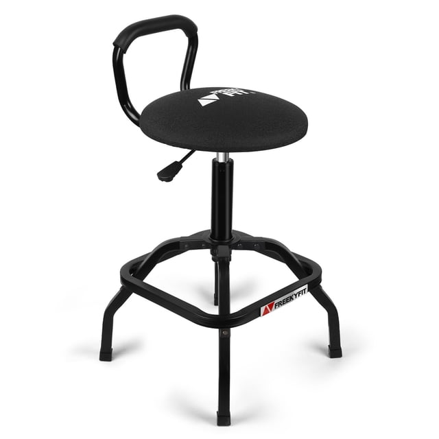 Taburete de garaje FreekyFit ajustable en altura con respaldo de 300 kg