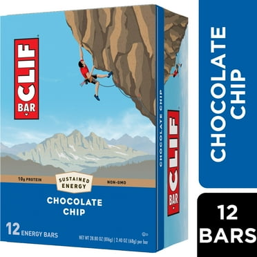 CLIF BAR Chocolate Chip Energy Bars, Plant Based Protein Bars, 12ct