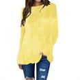 thumbnail image 2 of absuyy Sweaters for Women Clearance Crewneck Pullover Long Sleeve Loose Sweater Top Yellow Size XL, 2 of 5