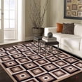 thumbnail image 1 of Handcraft Rugs Geometric Square design,High quality contemporary area rug.Champaign, beige and  Chocolate Brown color., 1 of 4