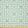 thumbnail image 2 of Ambesonne Geometric Fabric by the Yard Microfiber, Floral Star Shapes Art, 1 Yard, Pale Seafoam Grey and White, 2 of 2