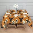 thumbnail image 3 of Halloween Ghosts Skulls Bats and Pumpkins Square Tablecloth,Waterproof Square Table Cover,Wipeable Spillproof Washable Table Cover for Home Kitchen Party Decor 60"x60"(152x152cm), 3 of 6