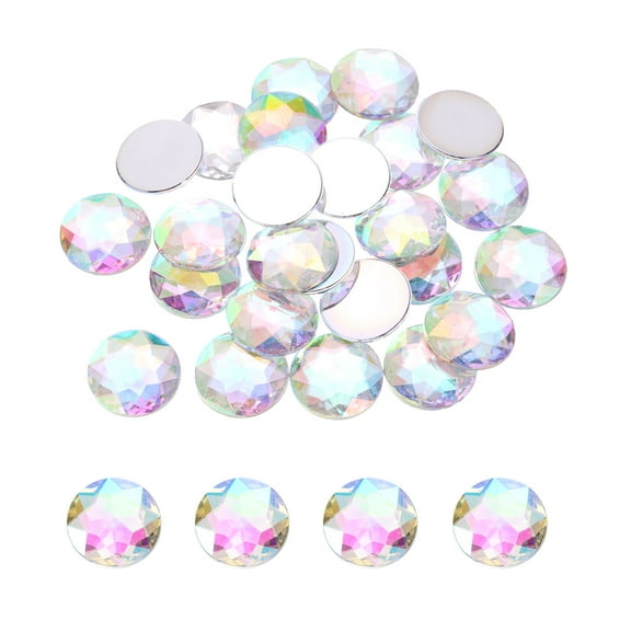 Flat Back Round Acrylic Rhinestones,30mm Starry Sky Flatback Crystal Rhinestones for Crafts Decoration 25Pcs