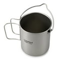 thumbnail image 3 of Tazas de titanio Olla de titanio ultraligera de 750 ml Taza de agua de titanio portátil con tapa y asa plegable Picnic de cocina para acampar al aire libre, 3 of 7