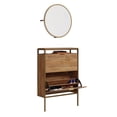thumbnail image 3 of Pemberly Row Engineered Wood Shoe Organizer/Mirror in Natural Finish, 3 of 8