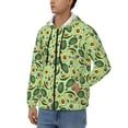 thumbnail image 3 of Uemuo Avocado With Seeds for Men's Fashion Full-zip Hoodies & Sweatshirts with Kangaroo Pocket, Zip-up Hooded Sweatshirt, Moisture Wicking & Breathable-Large, 3 of 5