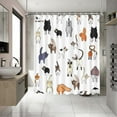 thumbnail image 3 of Funny Cat Shower Curtain Cat Shower Curtain for Bathroom with Pets Paw for Cat Lovers Cute Cartoon Colorful Kitty Shower Curtain Waterproof Fabric Bath Curtain with 12 Hooks 72x72 Inch, 3 of 6