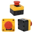 thumbnail image 4 of 660v 10a Caja de control Botón de bloqueo Botón de interruptor de emergencia Carcasa de metal de plástico Señal de hongo rojo Estación de interruptor de botón de parada de emergencia JFHHH pequeña, 4 of 5
