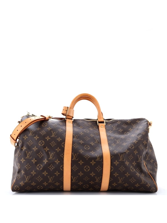 Pre-Owned Keepall Bandouliere Bag Monogram Canvas 50 By Rebag