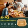 thumbnail image 1 of 100pcs Air Fryer Disposable Paper Liners Square, Non-Stick Parchment Paper, Air Fryer Accessories, Oil Proof & Water Proof, Paper Liner For Baking Roasting Microwave Oven, 1 of 5