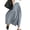 Blue, variant on Women's Brown Cotton Linen Gingham Wide Leg Capri Pants Elastic Waist with Pockets