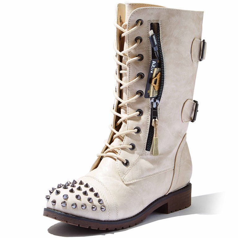 spiked lace up combat boot