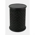 thumbnail image 2 of Jofran Global Archive Mango Wood Handcrafted Solid Hardwood Drum Table, 17" W X 17" D X 23" H, Antique Black Finish (Set of 2), 2 of 4
