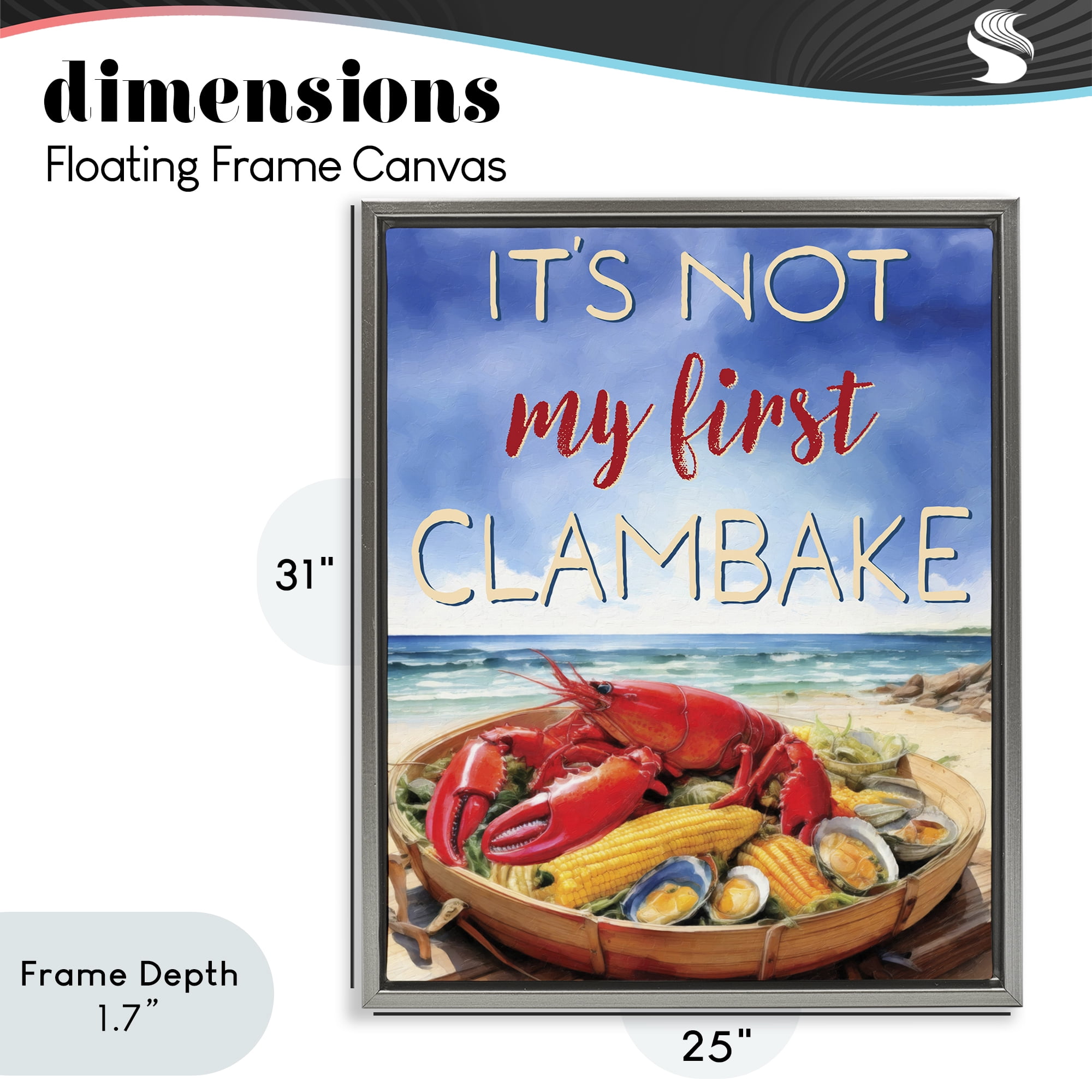 Stupell Industries Not My First Clambake Gray Framed Floater Canvas Wall Art, design by Grotto Studios