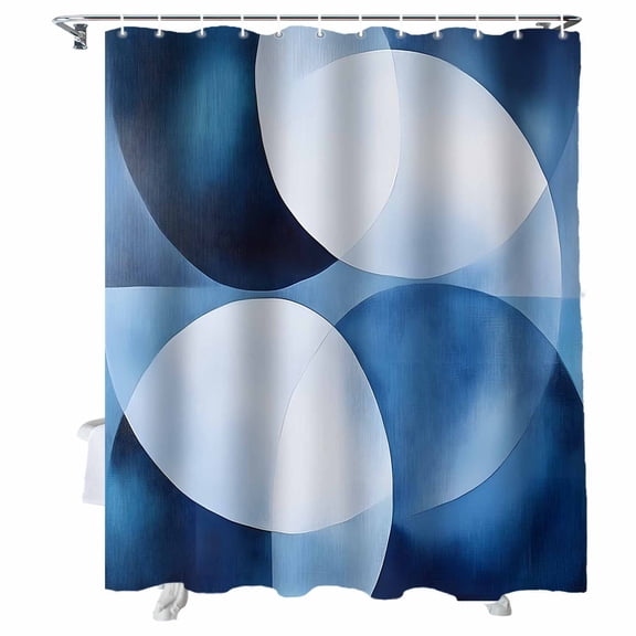 Shower Curtains Blue White Bath Curtain Gradient Waterproof Bathroom Shower Curtain Set with Hooks Decoration 36 x 72 Inches