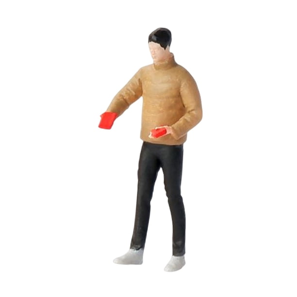 Figuras 1/64 Figuras de Año Nuevo Muñecas de Resina Decoración Coleccionables para Micro Estilo B