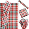 100 Sheets Christmas Buffalo Plaid Tissue Paper, Red Green White, 20x14 inches, Perfect for Gift Wrapping, DIY Crafts, and Party Decorations