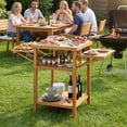 thumbnail image 4 of Gymax Outside Kitchen Island & BBQ Prep Table w/Faux Marble Top Drop-Leaf Side Panels, 4 of 10