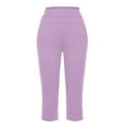 thumbnail image 4 of Xzbqbs Capris for Womens Capris for Summer Plus Size Capri Pants Workout Wide Leg Cropped Pants Causal Lounge Capris Pants with Pockets, 4 of 6