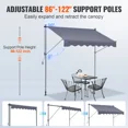 thumbnail image 3 of 78 Inch Manual Retractable Patio Awning Outdoor Sunshade Canopy with Adjustable 39 Inch Curtain for Backyard Garden Balcony Door Window Shelter, 3 of 6