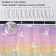 thumbnail image 5 of Butterfly Shower Curtain for Girls, Gradient Rainbow Girly Shower Curtain Set with Hooks Dreamy Color Bathroom Decor, 84x84 Inch, 5 of 6