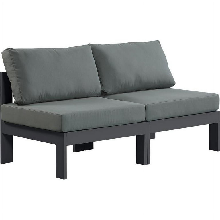 Meridian Furniture Nizuc Outdoor Patio Grey Aluminum Modular Sectional 5A Meridian Furniture Nizuc Outdoor Patio Grey Aluminum Modular Sectional 5A