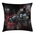 thumbnail image 1 of Galaxy Throw Pillow Cushion Cover, Spaceship in Interstellar Travel on a Galactic Starfield Alien Fantasy Science Fiction, Decorative Square Accent Pillow Case, 24 X 24 Inches, Black, by Ambesonne, 1 of 2