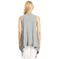 thumbnail image 5 of Made by Johnny Women's Lightweight Sleeveless Draped Open Cardigan M HEATHER_GREY, 5 of 6