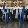 thumbnail image 3 of BizChair Commercial Grade 30" High Blue Metal Indoor-Outdoor Bar Height Stool with Removable Back and Teal Blue All-Weather Poly Resin Seat, 3 of 13
