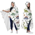 thumbnail image 2 of Wearable Blanket,Watercolor Dinosaurs Eggs Plants Pattern Hooded Wearable Flannel Blanket for Adults & Teens,Winter Poncho Shawl Wrap Cape Cozy Anti-Pill,50"x60", 2 of 5