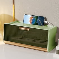 Cable Management Box Router Power Strip Organizer with Fireproof Plastic Construction and Non-slip Base for Neat Home or Office Desktop Use, UKHBMC | Light Green