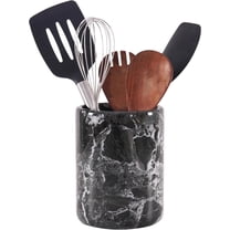 Radicaln Black Marble Utensil Holder 6.5 inches – Kitchen Counter Organizer for Cooking Spoons and Tools, Stylish Utensils Holder, Marble Kitchen Decor