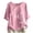 #0459-Pink, variant on Women Casual Round Neck Side Button Bamboo Print Short Sleeve Linen Blouse Tops Blue M Gift