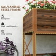 thumbnail image 5 of Outsunny Galvanized Raised Garden Bed, Metal Planter Box with Legs, Storage Shelf and Bed Liner, Dark Brown, 5 of 9