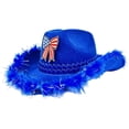 thumbnail image 7 of Yvsxxv Blue Patriotic Star Bow Western Cowgirl Hat, Independence Day Party Hat, 1 Pc, 7 of 7