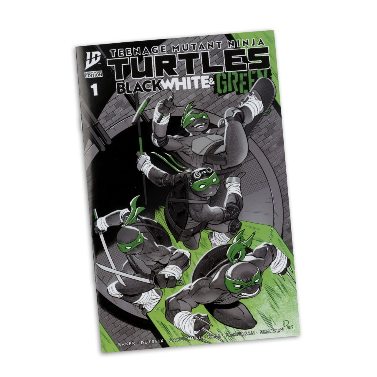 Teenage Mutant Ninja Turtles (Page Punchers) Donatello (Black, White & Green) 5" Action Figure w/Comic - McFarlane Toys