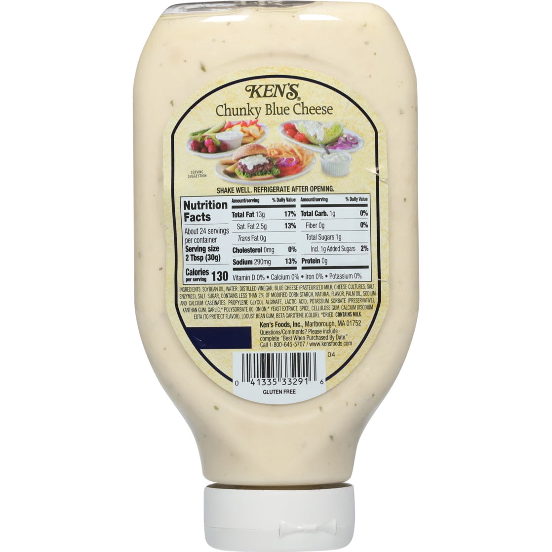 (6 pack) Ken's Steak House® Chunky Blue Cheese Salad Dressing, Topping & Spread 24 fl oz