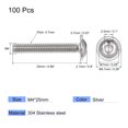 thumbnail image 2 of Uxcell M4 x 25mm 304 Stainless Steel Flanged Button Head Socket Cap Screws 100 Pack, 2 of 5